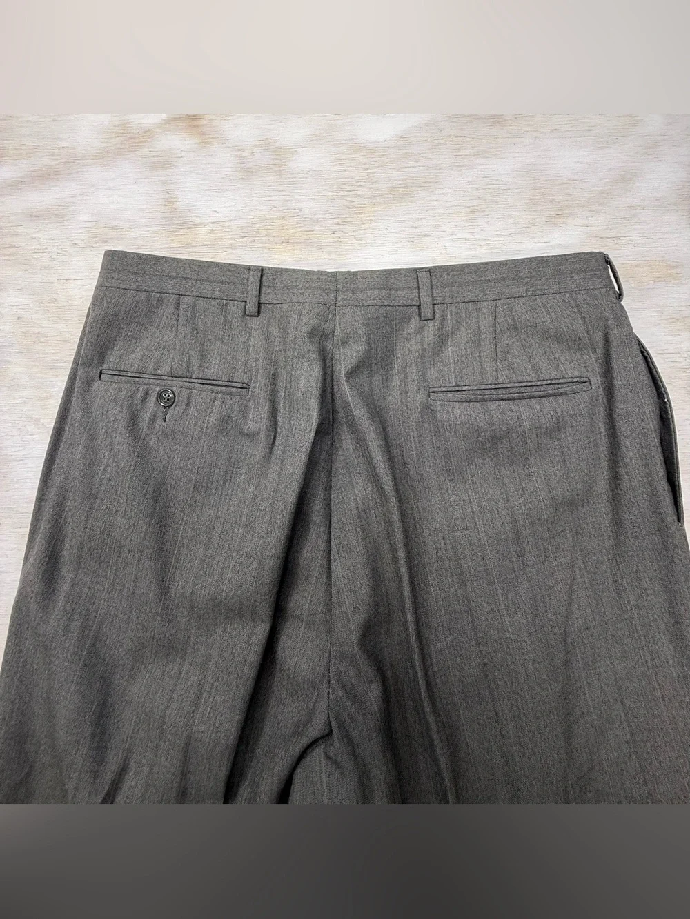 Christian Dior Triple Pleated 34x30.5 Men's Gray Tailored Dress Pants